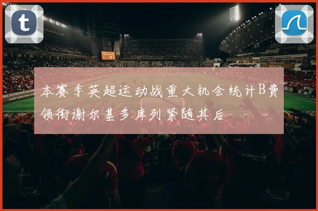 本赛季英超运动战重大机会统计B费领衔谢尔基多库列紧随其后
